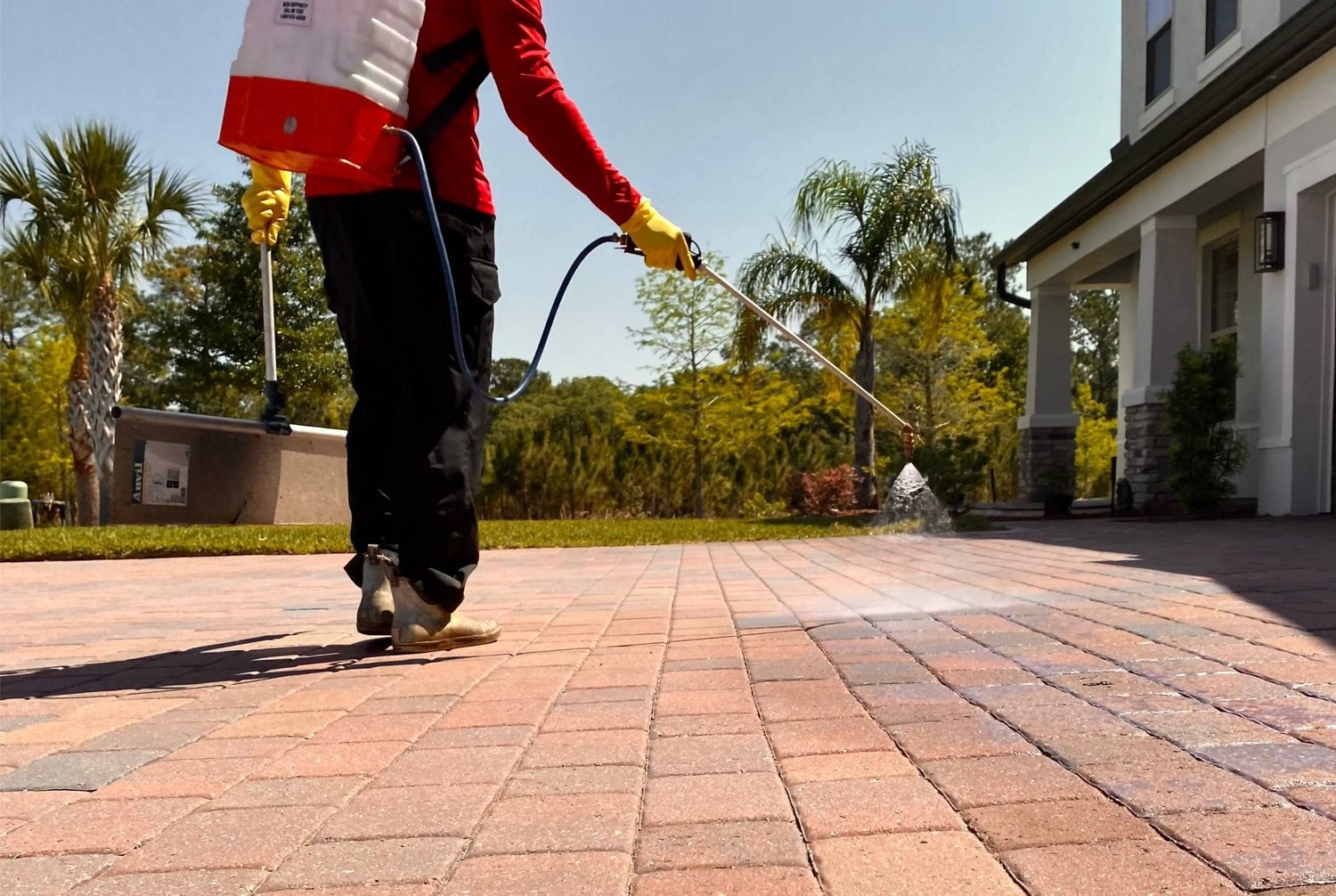 Finished paver patio and outdoor living space in South Florida